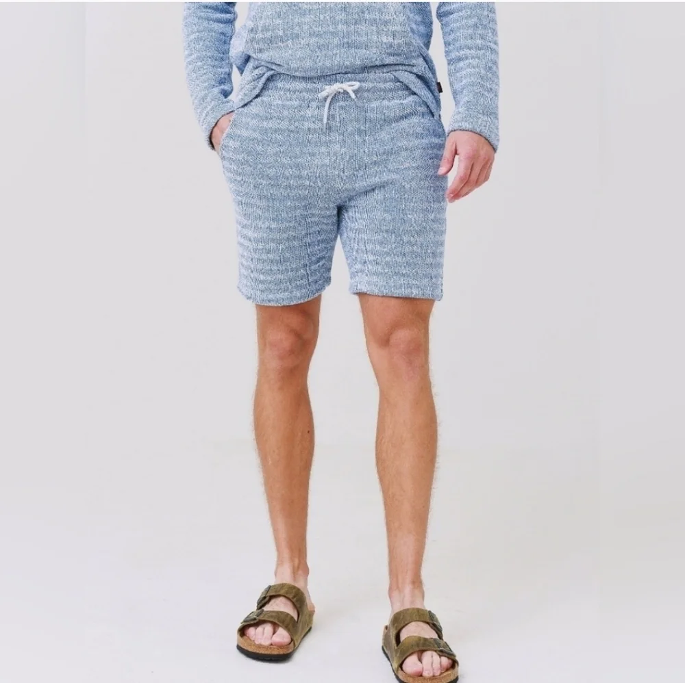 Faherty Whitewater Sweatshort Textured Terry Cloth Organic Cotton Blend‎